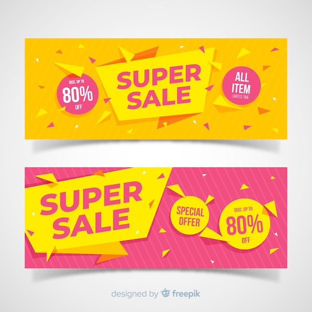 Vector gratuito concepto de banners de super rebajas