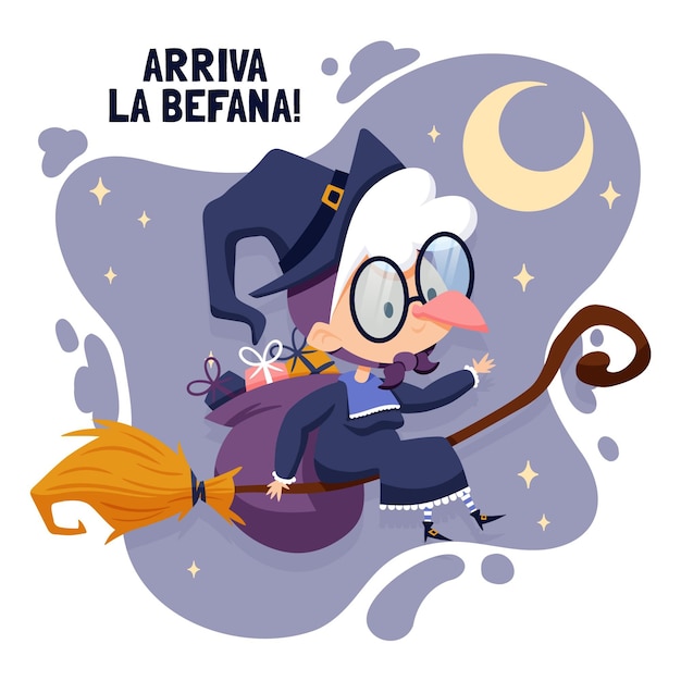 Vector gratuito concepto de befana dibujado a mano