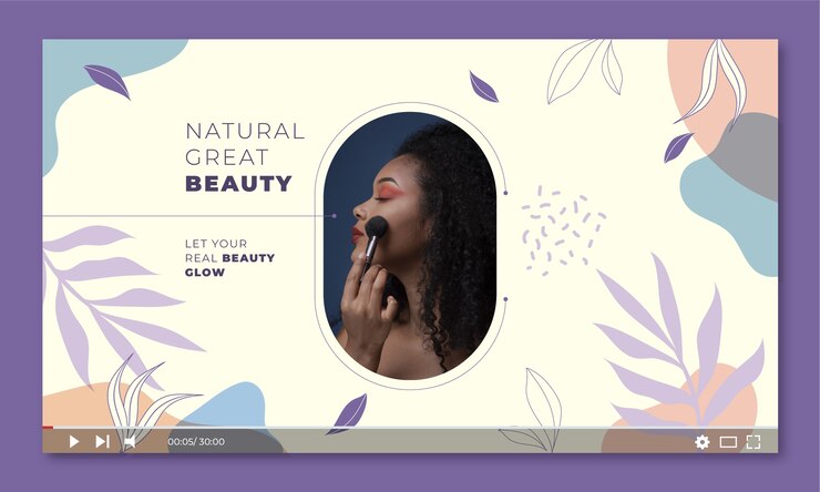 Vector gratuito concepto de belleza dibujado a mano miniatura de youtube