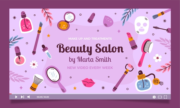 Vector gratuito concepto de belleza miniatura de youtube