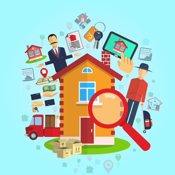Vector gratuito concepto de bienes raíces