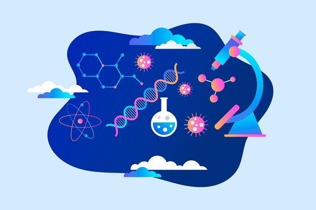 Concepto de biotecnología degradado ilustrado
