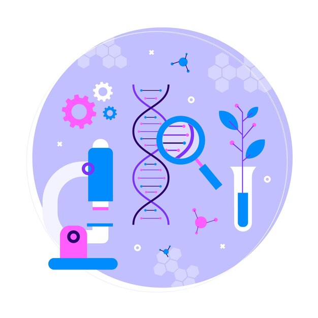 Concepto de biotecnología plana