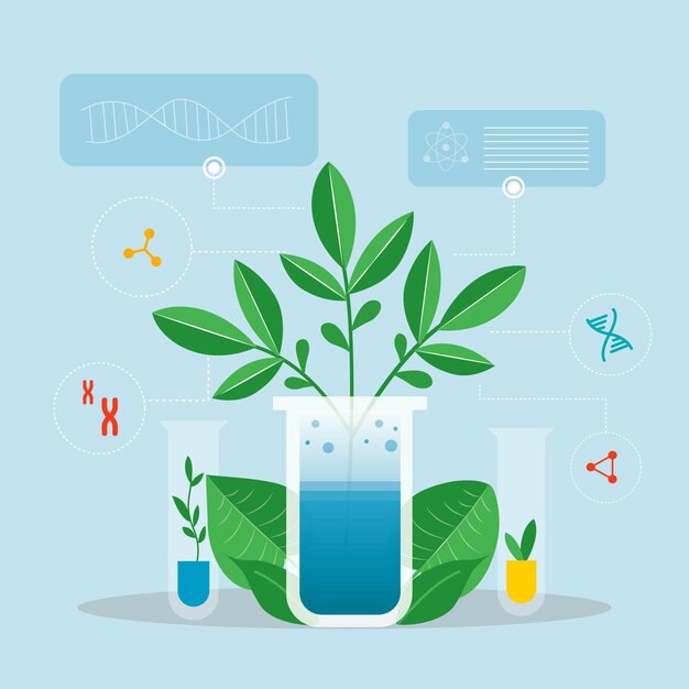 Concepto de biotecnología plana
