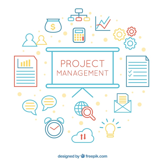 Concepto blanco de gestión de proyectos