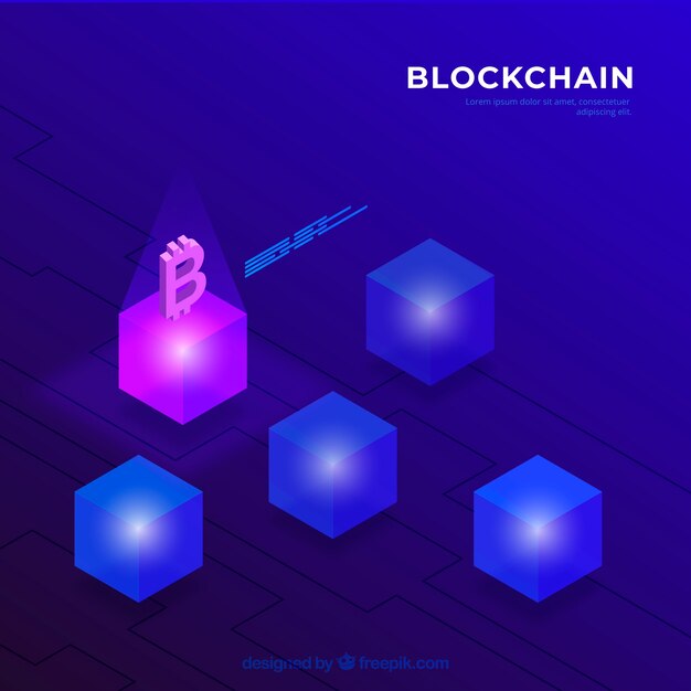 Concepto de blockchain para página de destino
