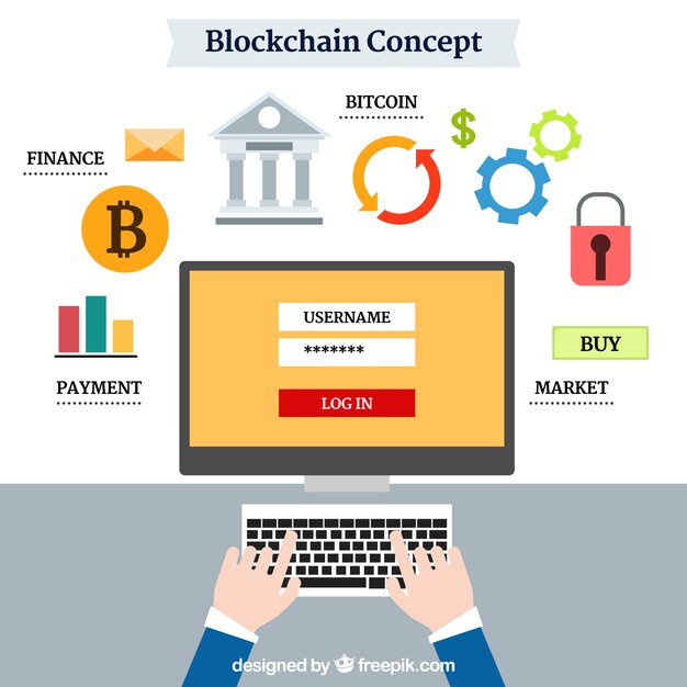 Vector gratuito concepto de blockchain