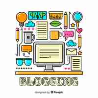 Vector gratuito concepto de blogging