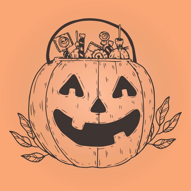 Vector gratuito concepto de bolsa de halloween