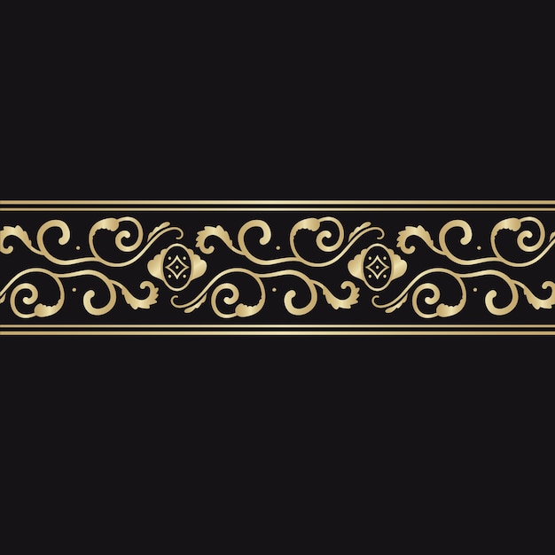 Concepto de borde dorado ornamental