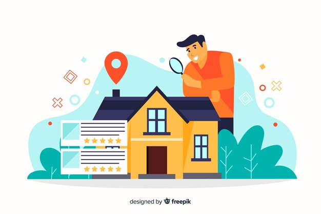Concepto de búsqueda de casa para página de destino