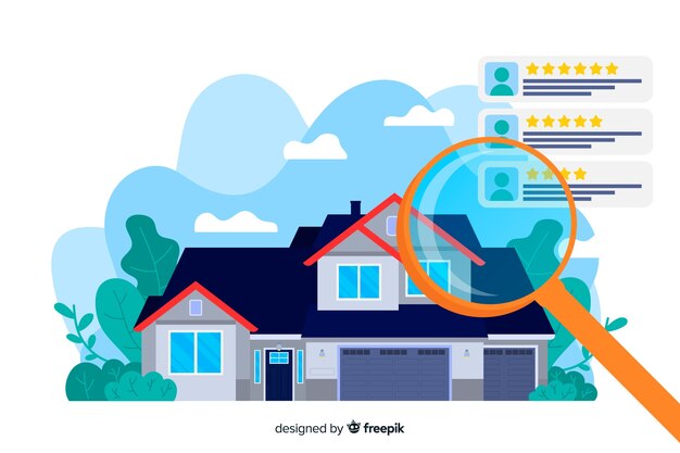 Concepto de búsqueda de casa para la página de destino