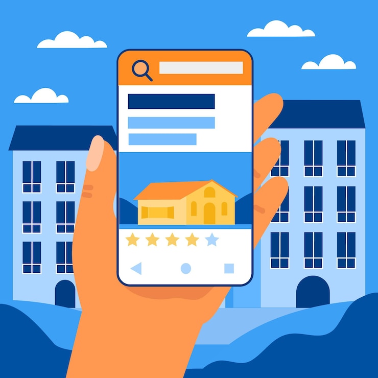 Vector gratuito concepto de búsqueda inmobiliaria