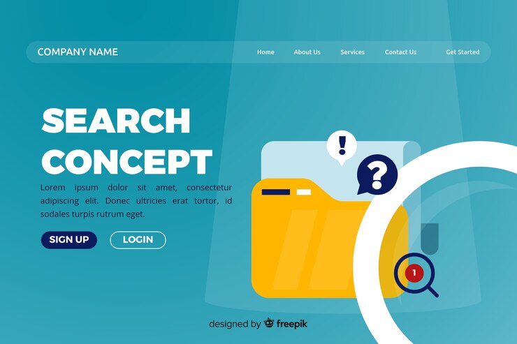 Vector gratuito concepto de busqueda para landing page