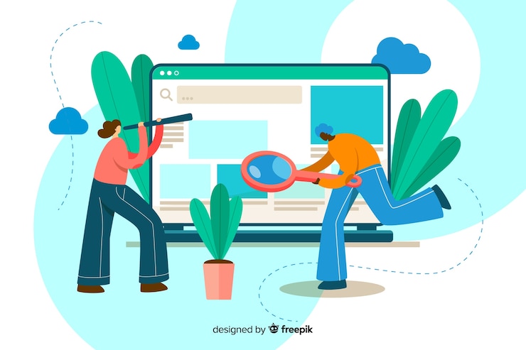 Vector gratuito concepto de busqueda para landing page