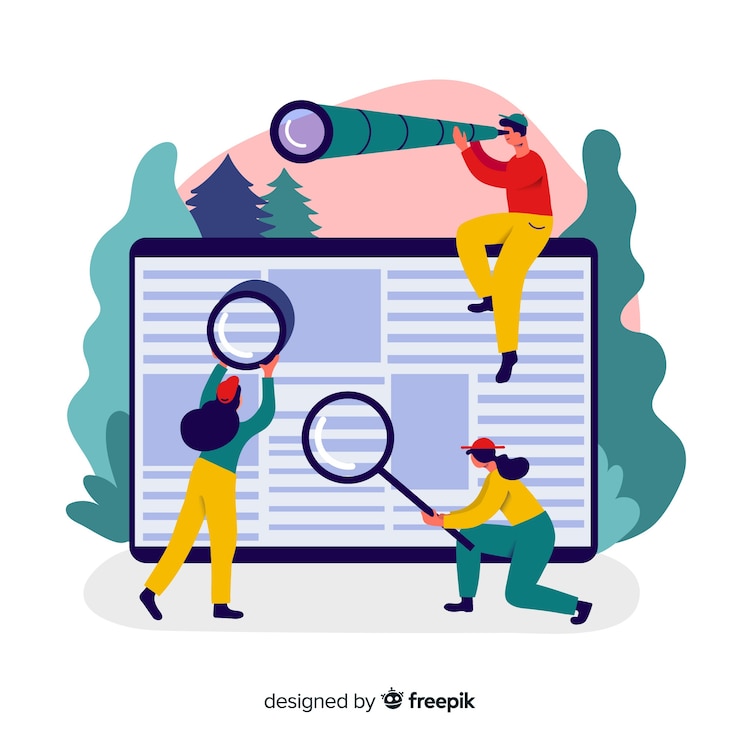 Vector gratuito concepto de busqueda para landing page