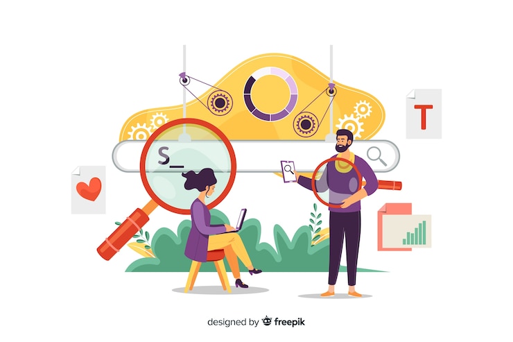 Vector gratuito concepto de busqueda para landing page
