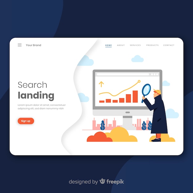 Concepto de busqueda para landing page