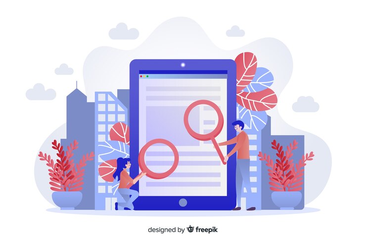 Vector gratuito concepto de busqueda para landing page