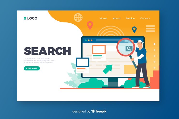 Vector gratuito concepto de busqueda para landing page
