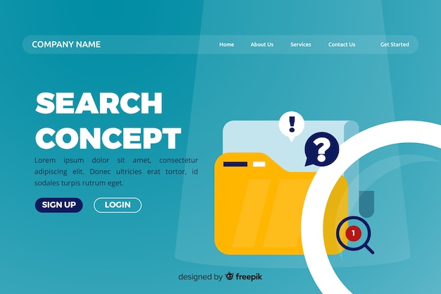 Vector gratuito concepto de busquedas para landing page
