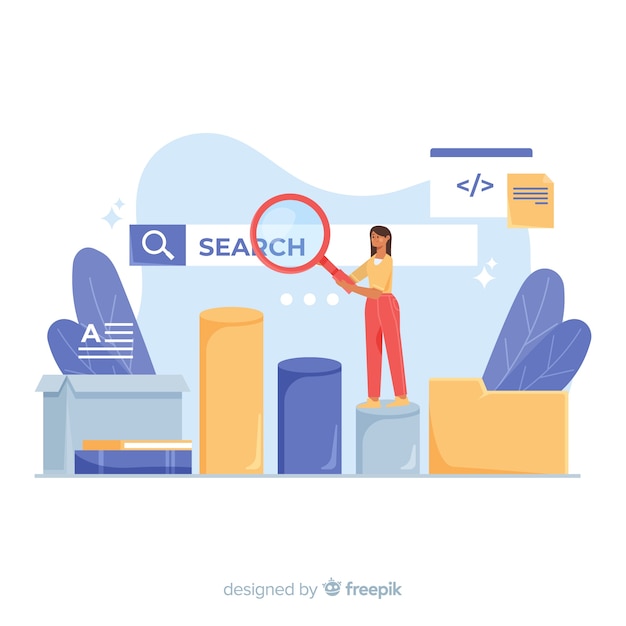 Vector gratuito concepto de búsquedas para landing page