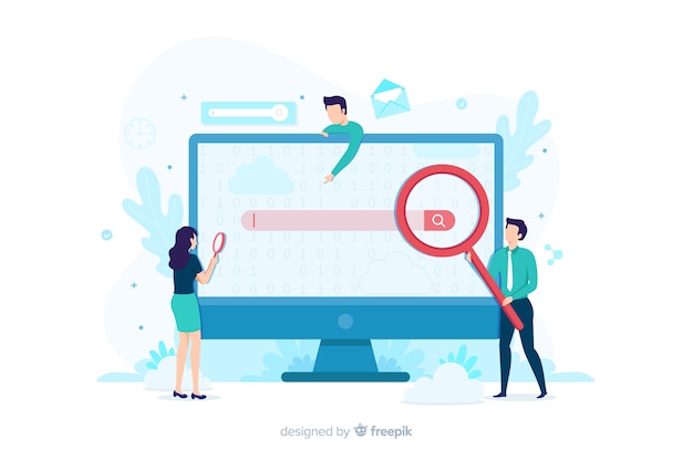 Vector gratuito concepto de búsquedas para landing page