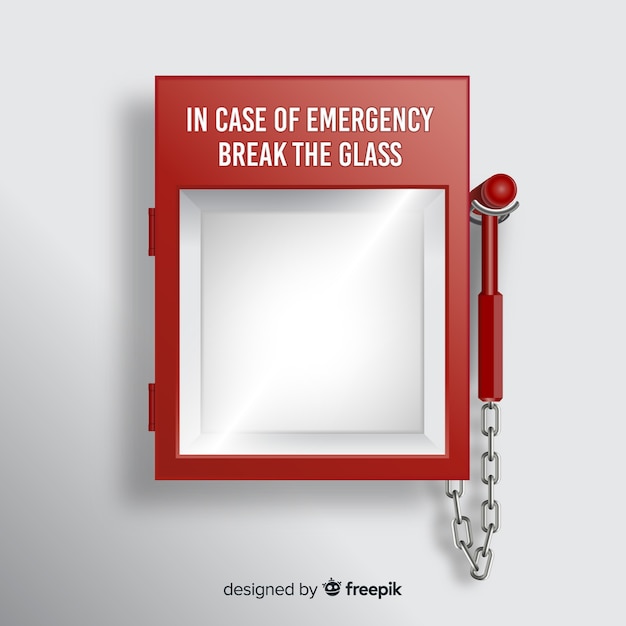 Concepto de caja de emergencia vacía