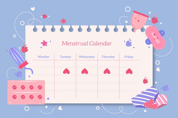 Vector gratuito concepto de calendario menstrual