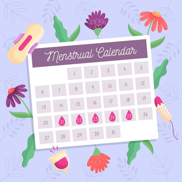 Concepto de calendario menstrual