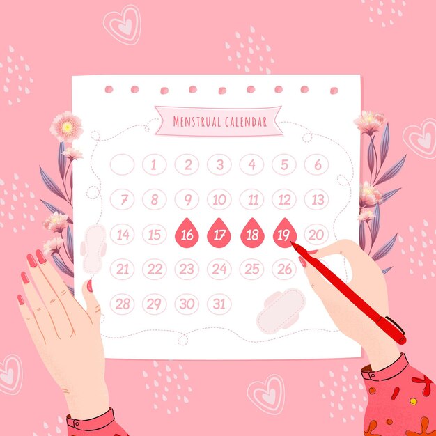 Concepto de calendario menstrual