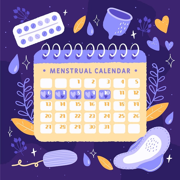 Vector gratuito concepto de calendario menstrual