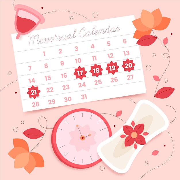 Vector gratuito concepto de calendario menstrual