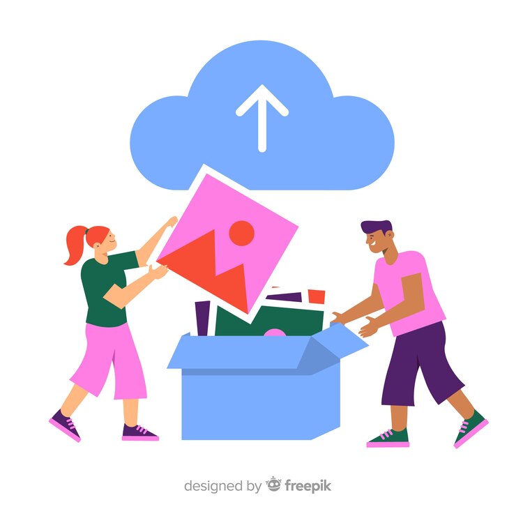 Vector gratuito concepto de carga de imagen para la página de destino