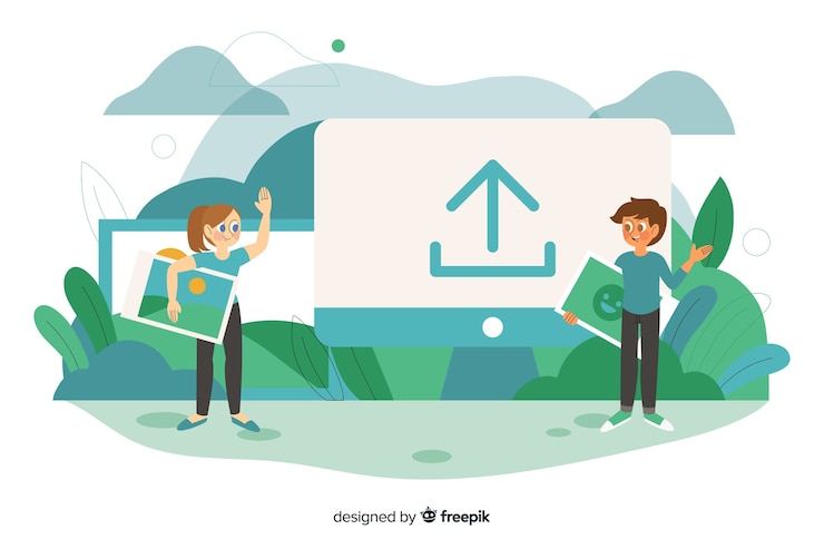 Vector gratuito concepto de carga de imágenes para la página de destino