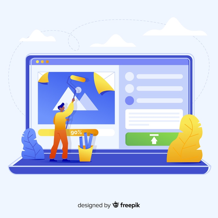 Vector gratuito concepto de carga de imágenes para la página de destino