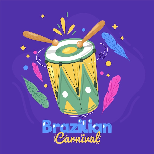 Vector gratuito concepto de carnaval brasileño dibujado a mano