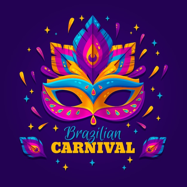 Vector gratuito concepto de carnaval brasileño de diseño plano