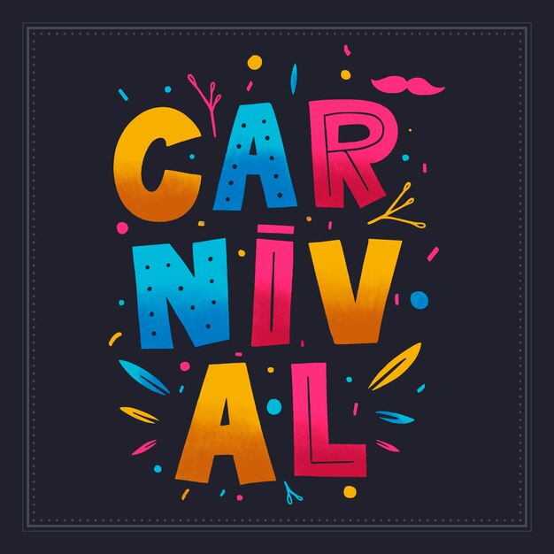 Concepto de carnaval colorido con letras