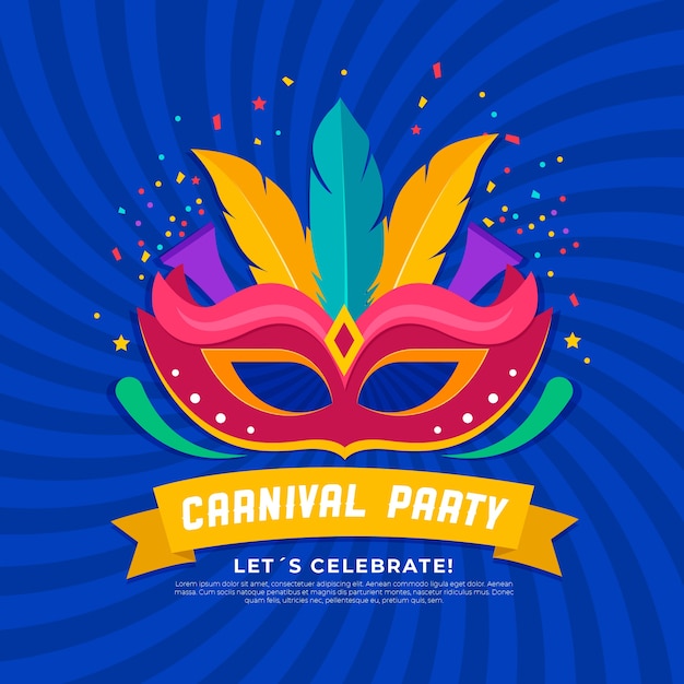 Vector gratuito concepto de carnaval de diseño plano