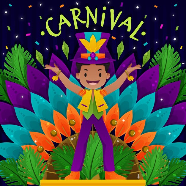 Vector gratuito concepto de carnaval de diseño plano