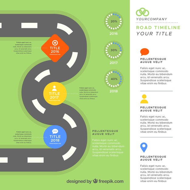 Concepto de carretera para línea de tiempo infográfica