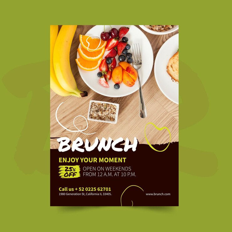 Vector gratuito concepto de cartel de brunch
