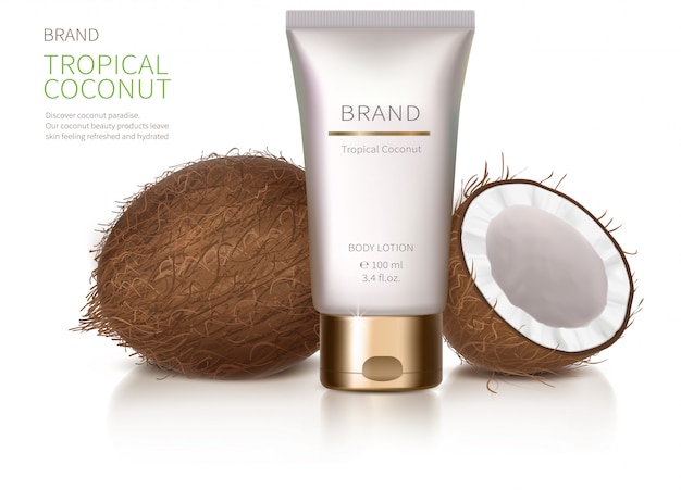 Concepto de cartel para crema natural orgánica.