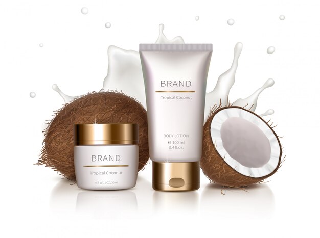 Concepto de cartel para crema natural orgánica.