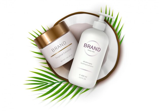 Concepto de cartel para crema natural orgánica.