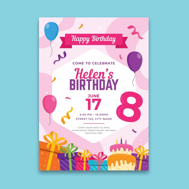 Concepto de cartel de cumpleaños