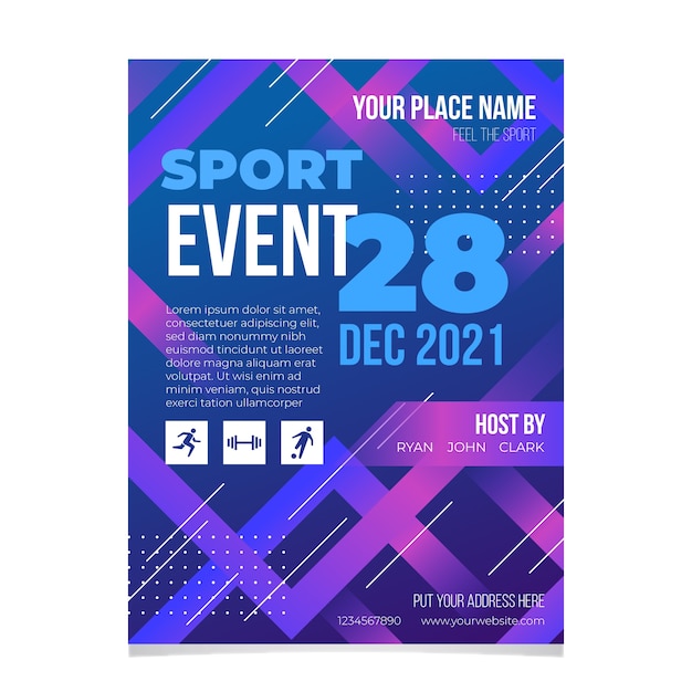 Vector gratuito concepto de cartel de evento deportivo 2021