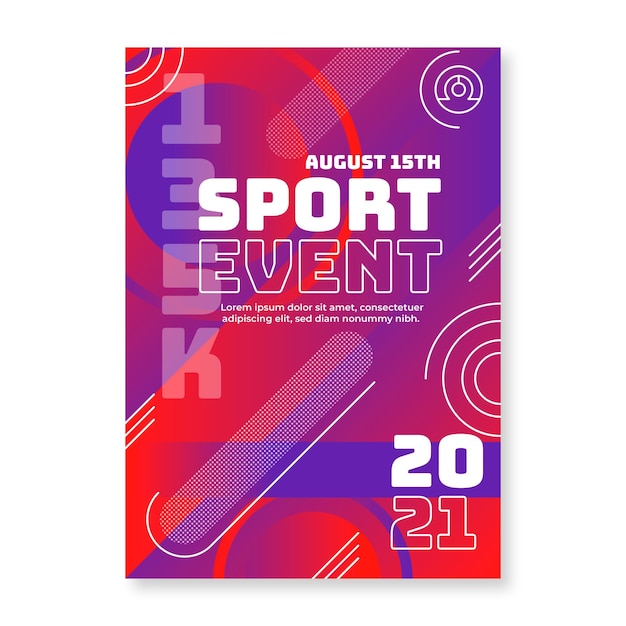 Concepto de cartel de evento deportivo 2021