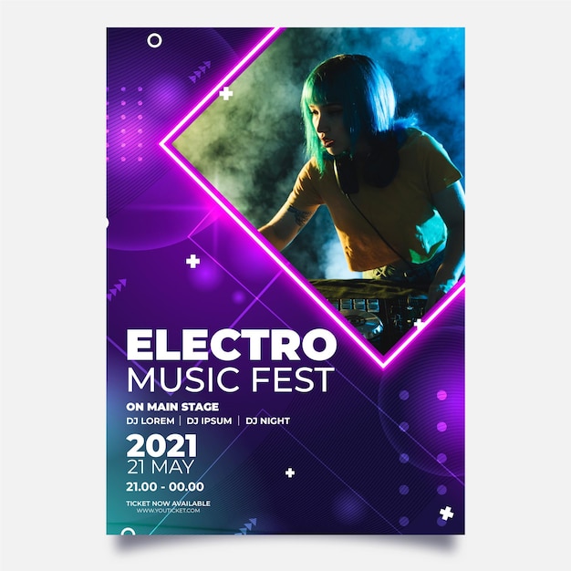 Vector gratuito concepto de cartel de evento musical 2021